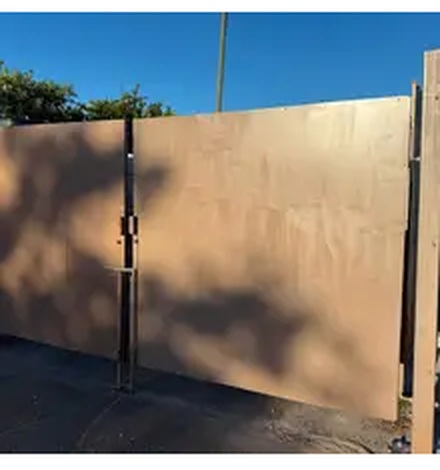 Finished steel gate panels fabricated by Walker Welding